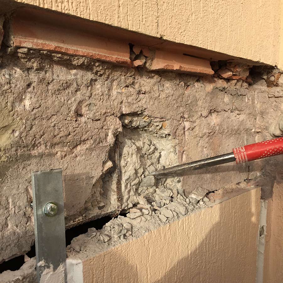 Control de efectividad de aplicación de inhibidores de corrosión en edificio en Barcelona por AG Corrosión